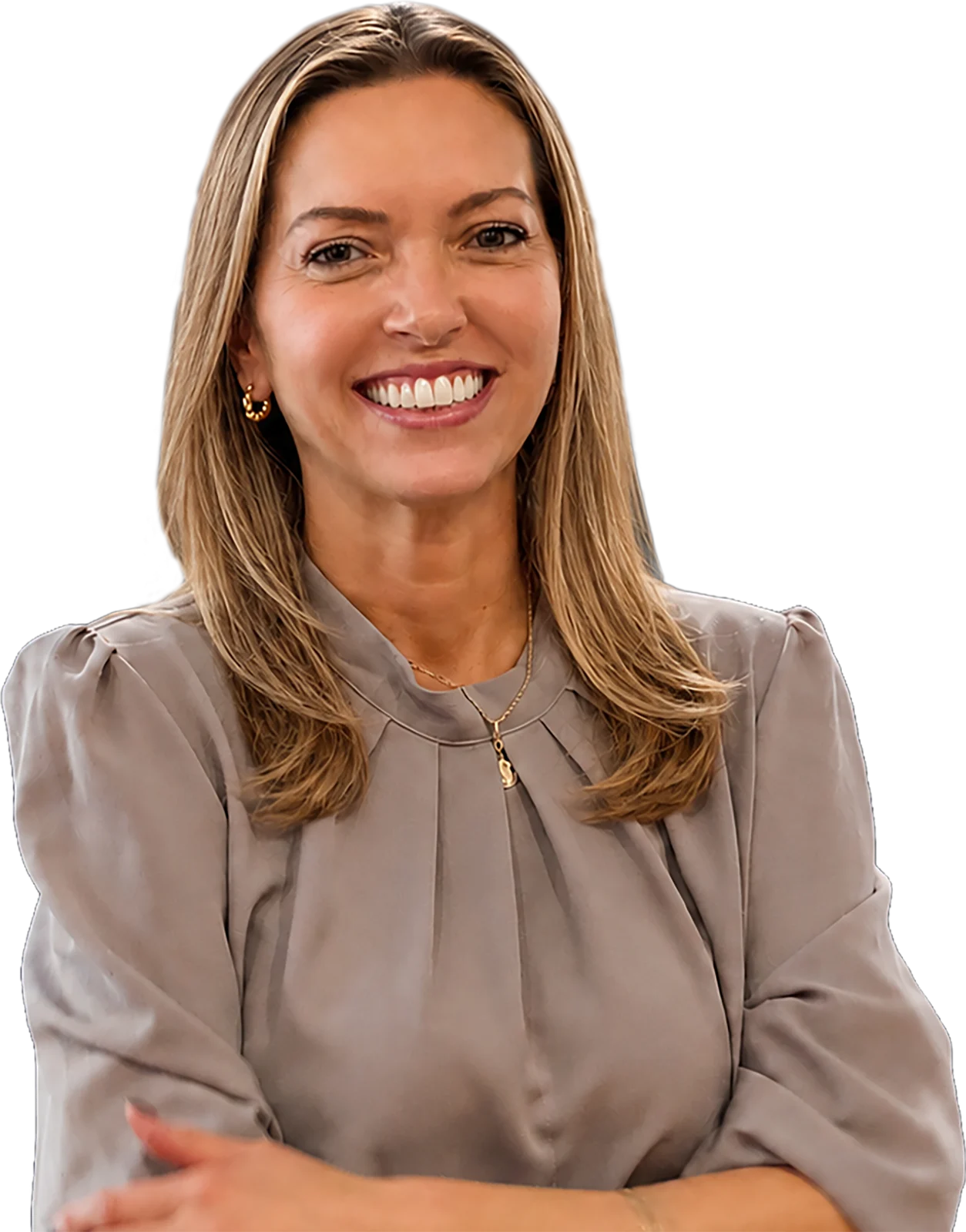 Retrato de Leatrice Bez sorrindo